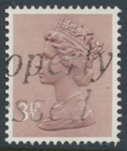 GB  Machin 3½p SG X860  1 band Used SC# MH40  see scans & details