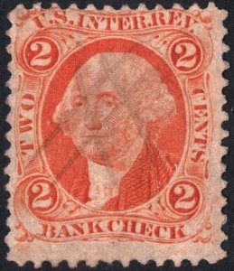 R6c 2¢ Revenue: Bank Check (1862) Used