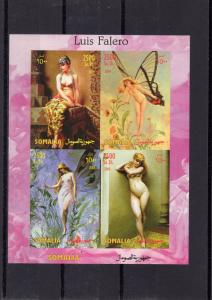 Somalia 2004 Famous Nudes Paintings by Luis Falero Sheetlet (4) Imperforated MNH