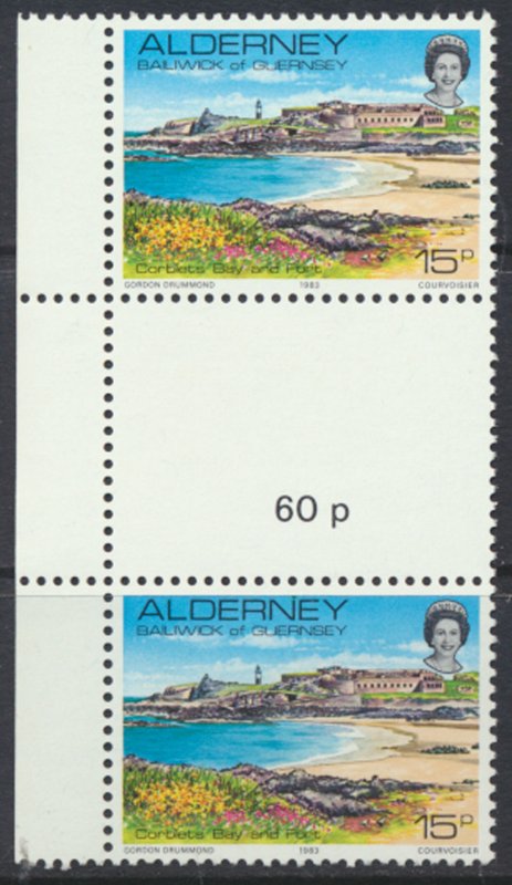 Alderney  SG A9  SC# 9  Scenes Corblet Bay MNH Gutter Pair see scan 