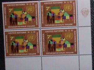 ​UNITED NATION-1962 SC#101-UN PROGRAMS FOR HOUSING-:NY-MNH IMPRINT BLOCK VF