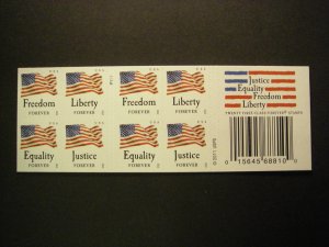 Scott 4641-4 or 4644c, Forever Four Flags, Pane of 20, #P1111, MNH Beauty