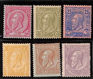Belgium 1884, Definitives 6v, King Leopold I, Unused (hinged)