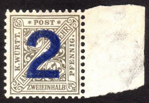 1919, Wurttemberg, Goverment Stamp, 2Pfg, Sc O149