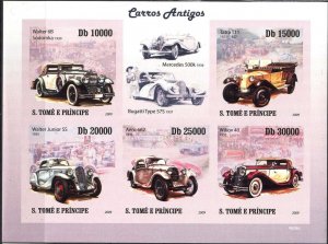 Sao Tome and Principe 2009 Classic Cars Sheet Imperf.  MNH