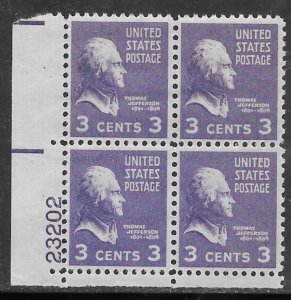 #807 MNH Plate Block