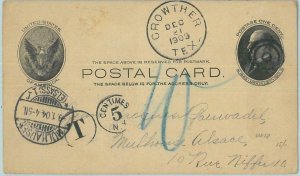 67255 - USA - Postal History - POSTAL STATIONERY  UX 18  CARD  to  FRANCE 1903