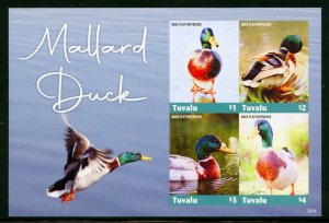 NEVER OFFERED TUVALU 2022 MALLARD DUCK IMPERF SHEET MINT NH