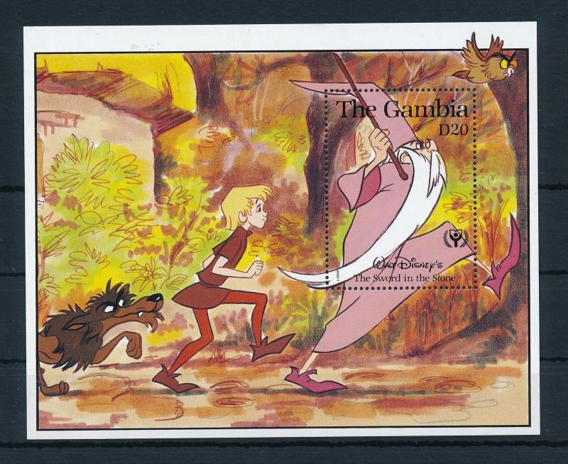 [22364] Gambia 1991 Disney Movie The Sword in the Stone MNH