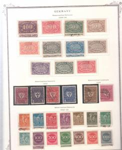 Germany - 1919/1923 Inflation stamp collection on Scott pages