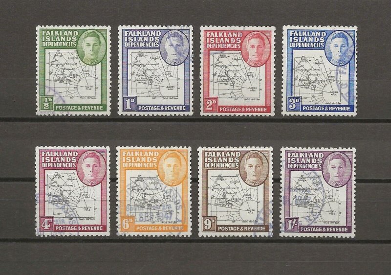 FALKLAND ISLANDS/DEPENDENCIES 1946/49 SG G1/G8 USED