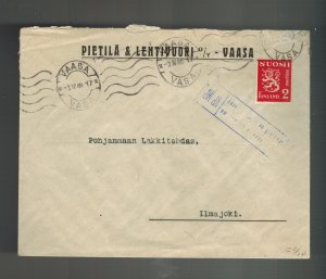 1940 Vaasa Finland Commercial Cover to Ilmajoki