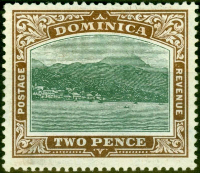 Dominica 1907 2d Green & Brown SG39 Fine Mtd Mint