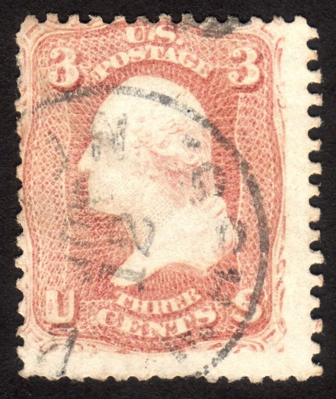 1861, US 3c, Washington, Used, Sc 65