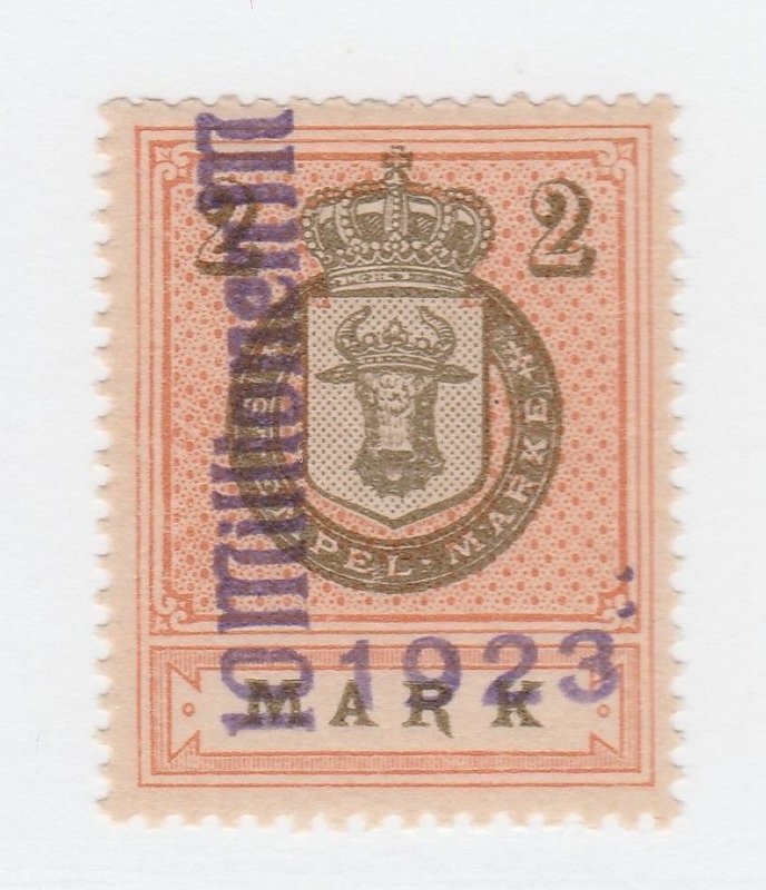 Germany Mecklenburg Revenue 1195 MNH Gum! Stamp OP will vary from Pic Slightly