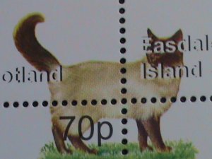 EASDALE-SCOTLAND STAMP -COLORFUL WORLD LOVELY CATS LARGE MNH FULL SHEET  VF