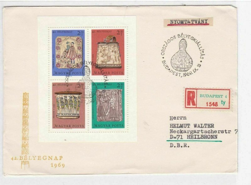 hungary budapest registered stamps sheet cover  ref 10465