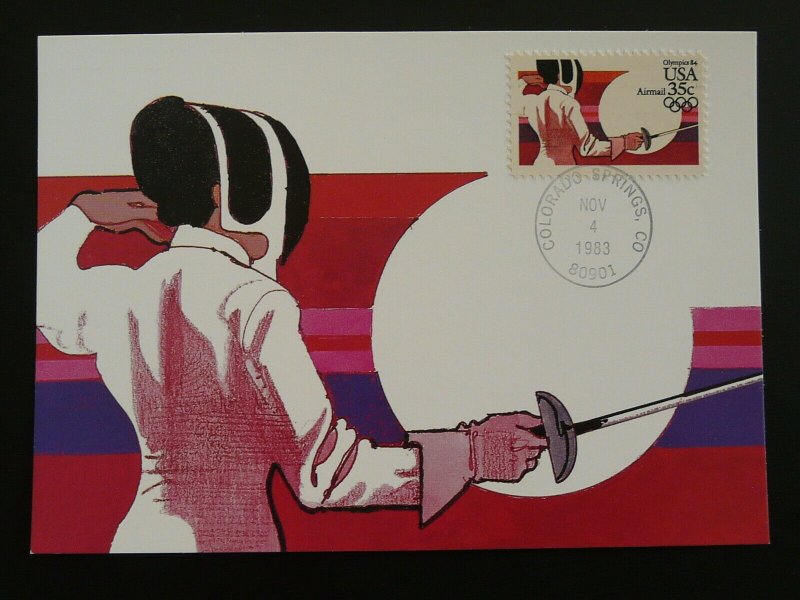 fencing olympic games Los Angeles 1984 maximum card United States 86278