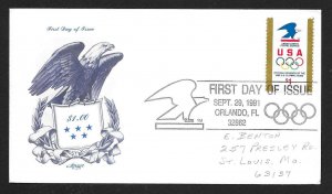 UNITED STATES FDC $1 USPS Sponsor of Olympic Team 1991 Artmaster