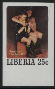LIBERIA, 856e  MNH IMPERF,  SCOUTING, NORMAN ROCKWELL