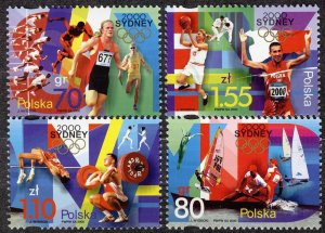 Poland 2000 MNH Stamps Scott 3544-3547 Sport Olympic Games Sailing