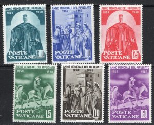 Thematic stamps VATICAN 1960 REFUGEE YEAR 317/22 mint