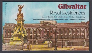 Gibraltar Sc 368a MNH. 1976 Royal Residences Souvenir Booklet, fresh, VF