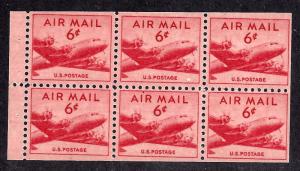 C39a Mint,OG,NH... Booklet Pane... SCV $12.00