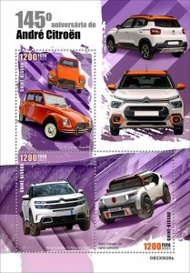 Guinea-Bissau - 2023 Automaker Andre Citroen - 3 Stamp Sheet - GB230629a