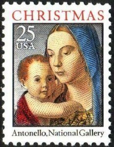 SCOTT  2514  CHRISTMAS MADONNA & CHILD  25¢  SINGLE  MNH  SHERWOOD STAMP