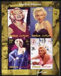 SOMALIA - 2004 - Marilyn Monroe #1 - Perf 4v Sheet - MNH - Private Issue