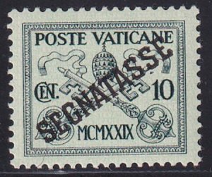 Vatican City J2a Sass Segn. 2A Mint NH VF-XF 10 ct. Postage Due, Frame Omitte...