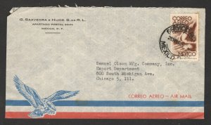 MEXICO TO USA - AIRMAIL LETTER WITH CORREO AEREO STAMP - 1949. (23)