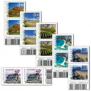 New Zealand 2016 Scenic Definitives Set of Mint MNH Barcode B Blocks