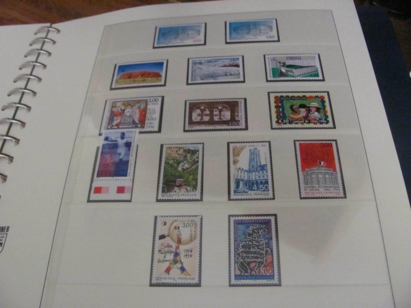 FRANCE MNH 1994-2000 LINDNER ALBUM COMPLETE W/SS &  BOOKLETS (95)