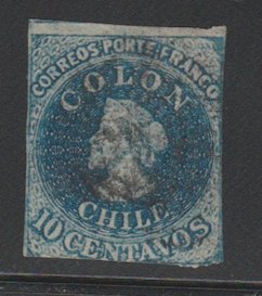 Chile Scott #10c Stamp - Used Single - MSO