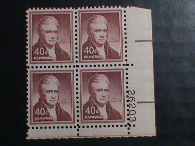 ​UNITED STATES 1955 SC#1050 JOHN MARSHALL-VERY OLD-MNH BLOCK OF 4  VERY FINE