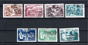 Russia 1938 Sc 659-65 postally used