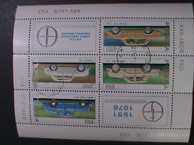 POLAND-1976-SC# 2180-3- 25TH ANNIV: ZERAN AUTOMOBILE FACTORY, WARSAW, CTO-SHEET