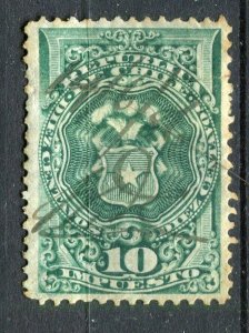 CHILE; 1890s early classic Revenue issue fine used 10c. value