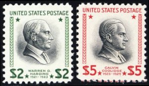 833-834, Mint VF LH $2 & $5 High Value Stamps CV $91 ** Stuart Katz