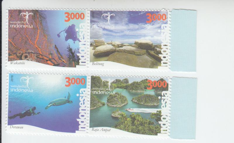 2016 Indonesia tourism 2 Pairs (Scott NA) MNH