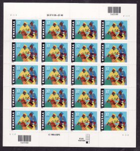 USA-Sc#3673- id12-unused NH sheet-Kwanzza-2002-