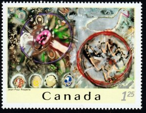 jq. ART: JEAN-PAUL RIOPELLE = stamp from Souvenir Sheet = Canada 2003 #2003i MNH