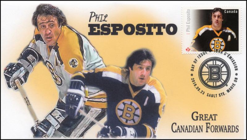 CA16-039, 2016, FDC, Canadian Forwards, Phil Esposito, Day of Issue, 