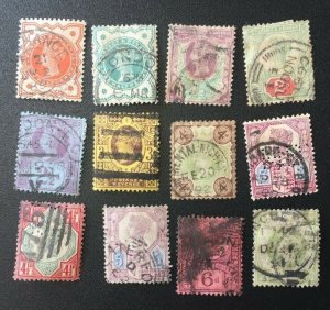 Great Britain Scott Number 111-119, 122, 125 Used