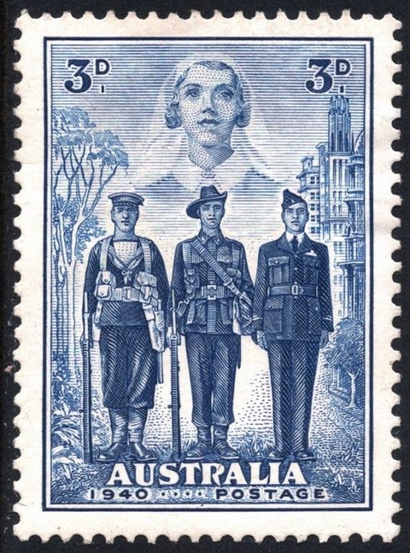 Australia SC#186 3d Nurse, Sailor, Soldier, and Aviator (1940) MHR