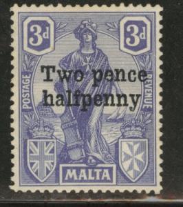 MALTA  Scott 115 MH* 1925 Opt stamp