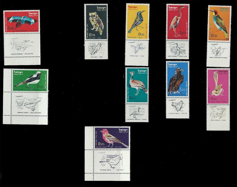 ISRAEL C28-C37 W/ TABS, MNH