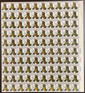 1729  Christmas, Washington at Valley Forge MNH 13c Sheet of 100 FV $13.00 1977